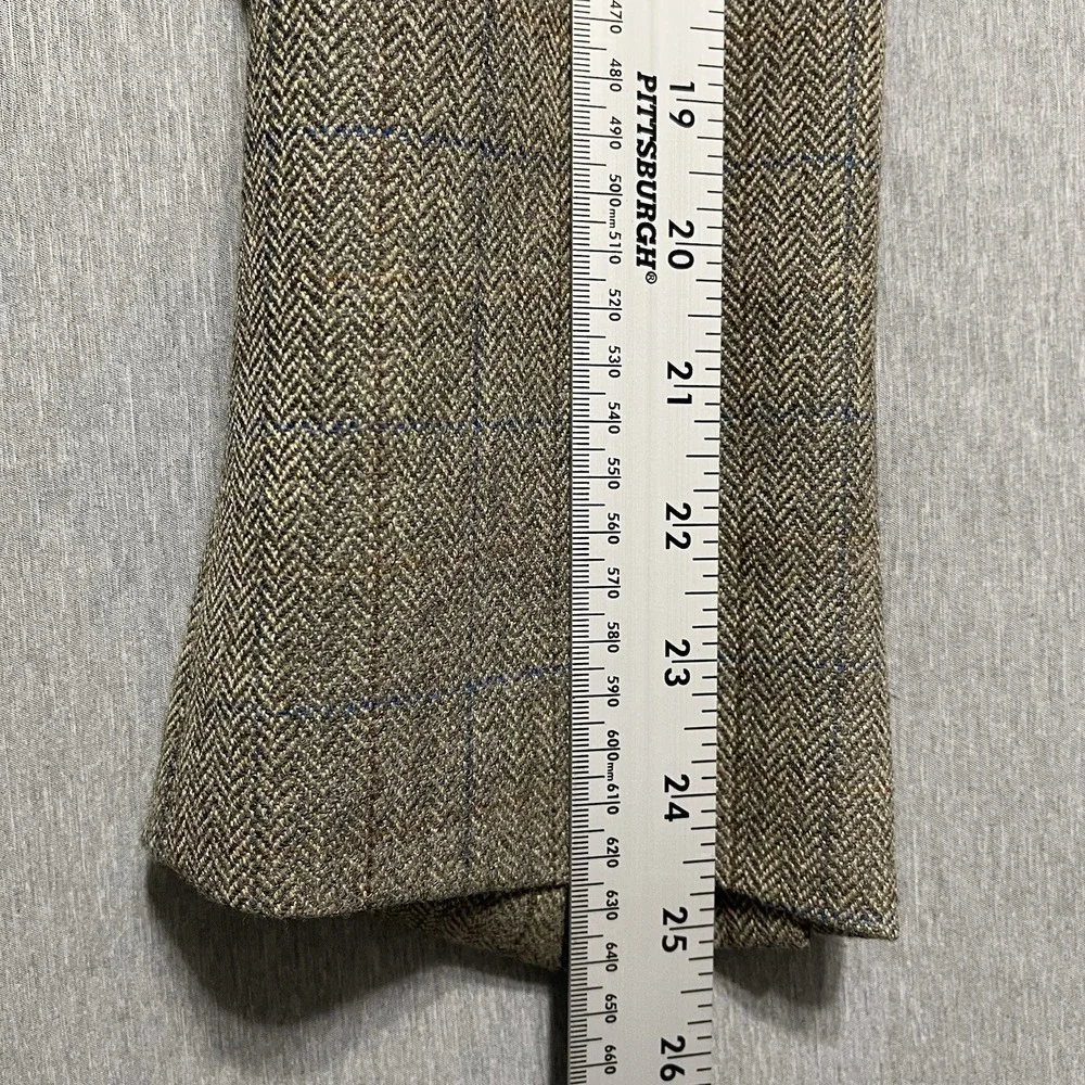 Lauren Ralph Lauren Mens Sport Coat Wool 42R Brown Herringbone Windowpane Preppy